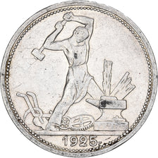 Münze, Russland, 50 Kopeks, 1925, SS+, Silber, KM:89.2