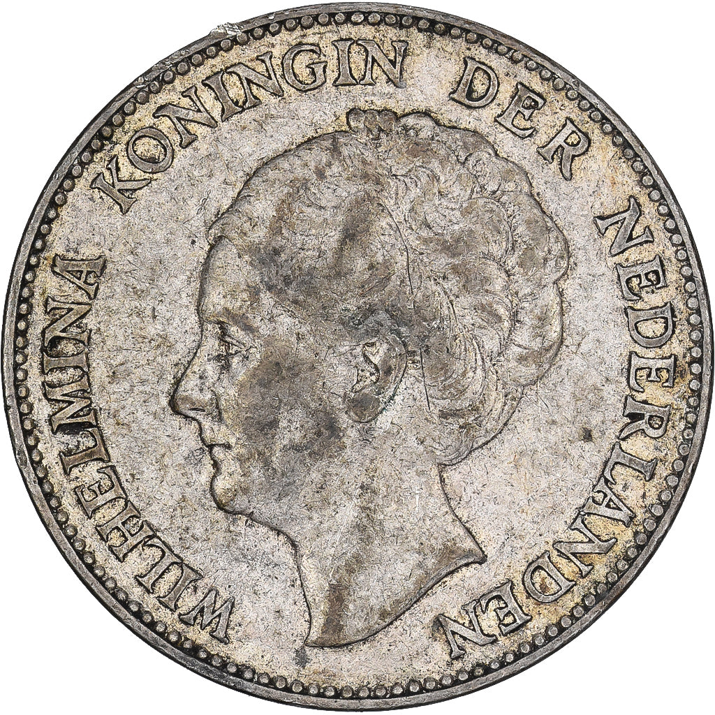 Holandia, Wilhelmina I, Gulden, 1930, Srebro, VF(30-35), KM:161.1