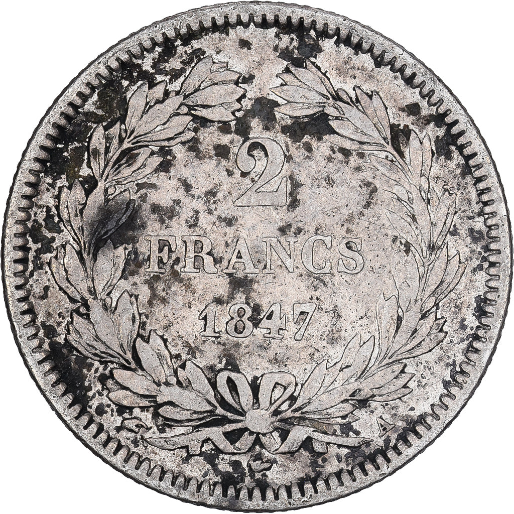 France, Louis-Philippe, 2 Francs, 1847, Paris, Silver, VF(20-25), Gadoury:530