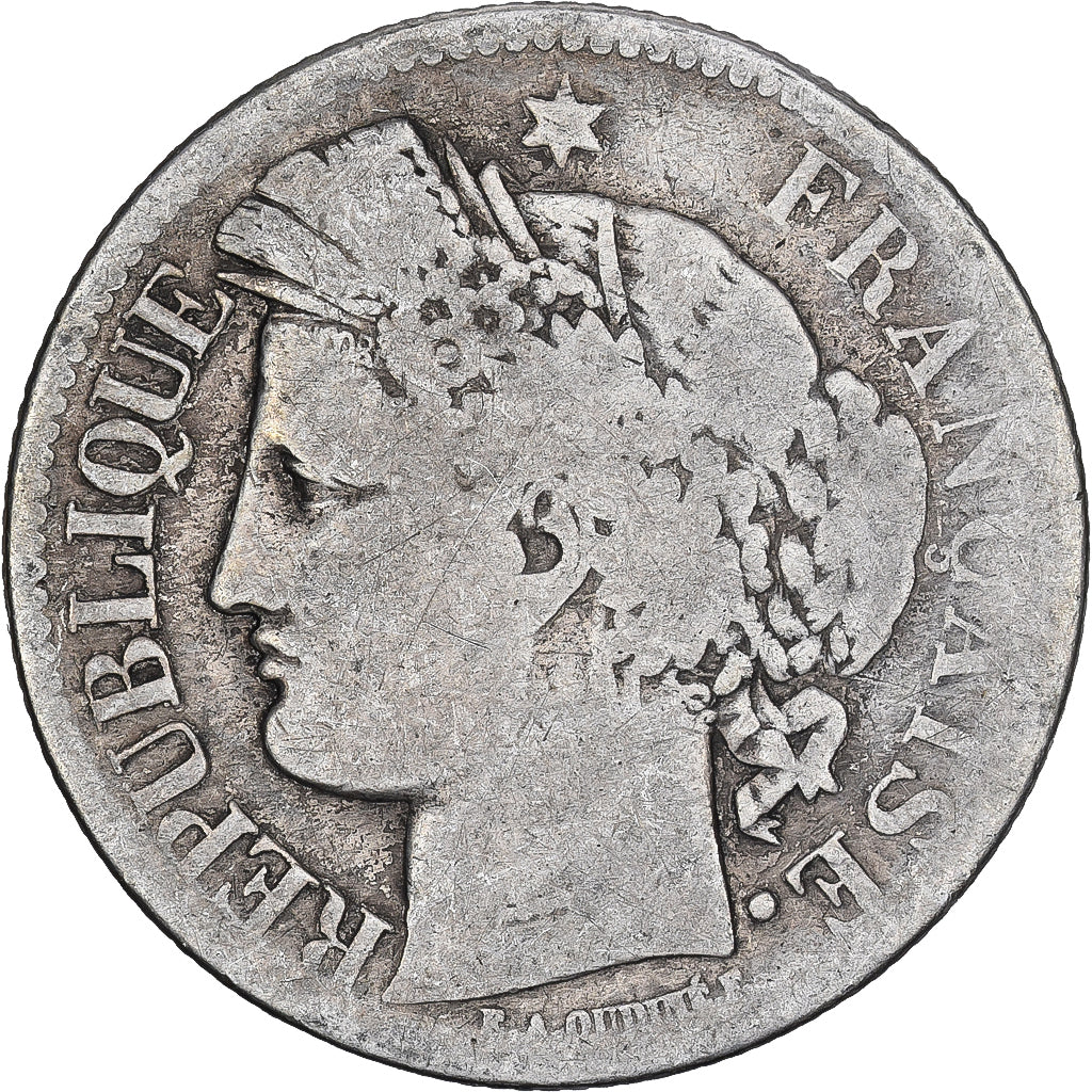 Francia, 2 Francs, Cérès, 1849, Paris, Plata, BC, Gadoury:522, KM:760.1