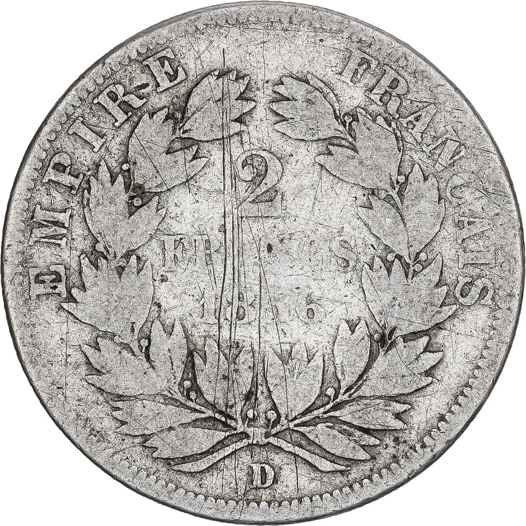 France, 2 Francs, Napoléon III, 1856, Lyon, Argent, B+, Gadoury:523, KM:780.3