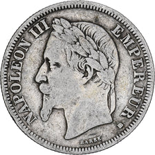 Frankreich, Napoleon III, 2 Francs, Napoléon III, 1866, Strasbourg, Silber, S