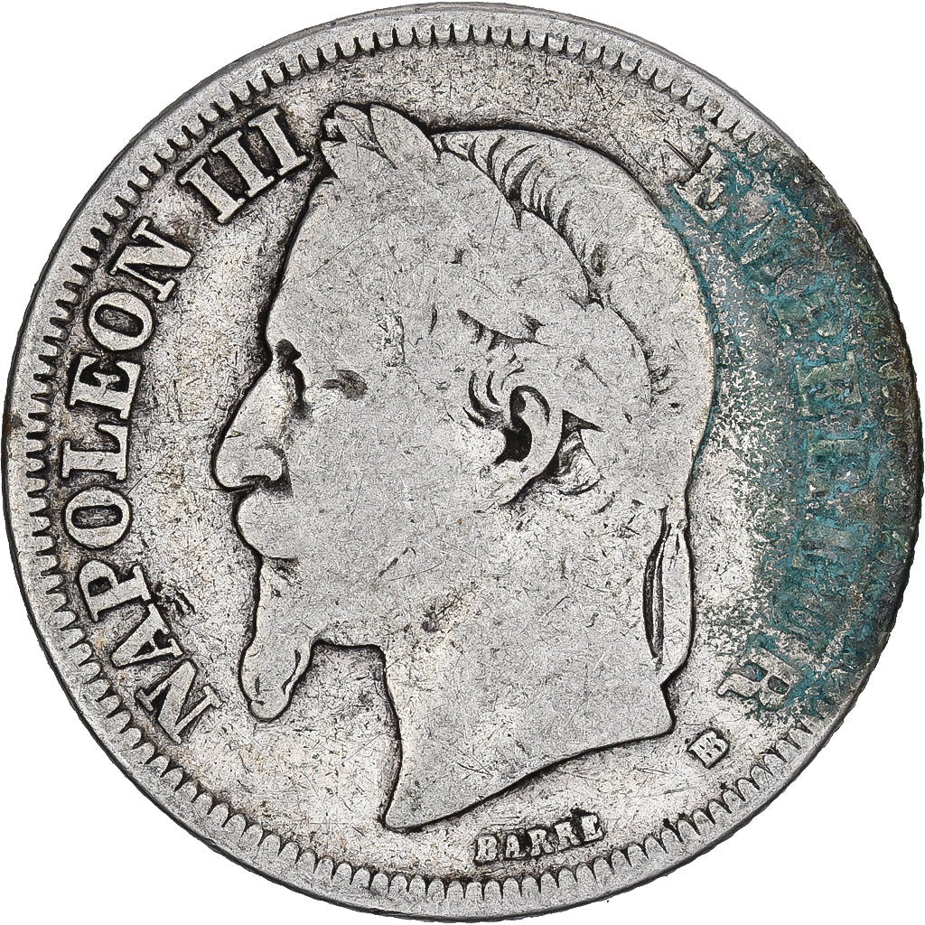Francia, Napoleon III, 2 Francs, Napoléon III, 1866, Strasbourg, Argento, MB+