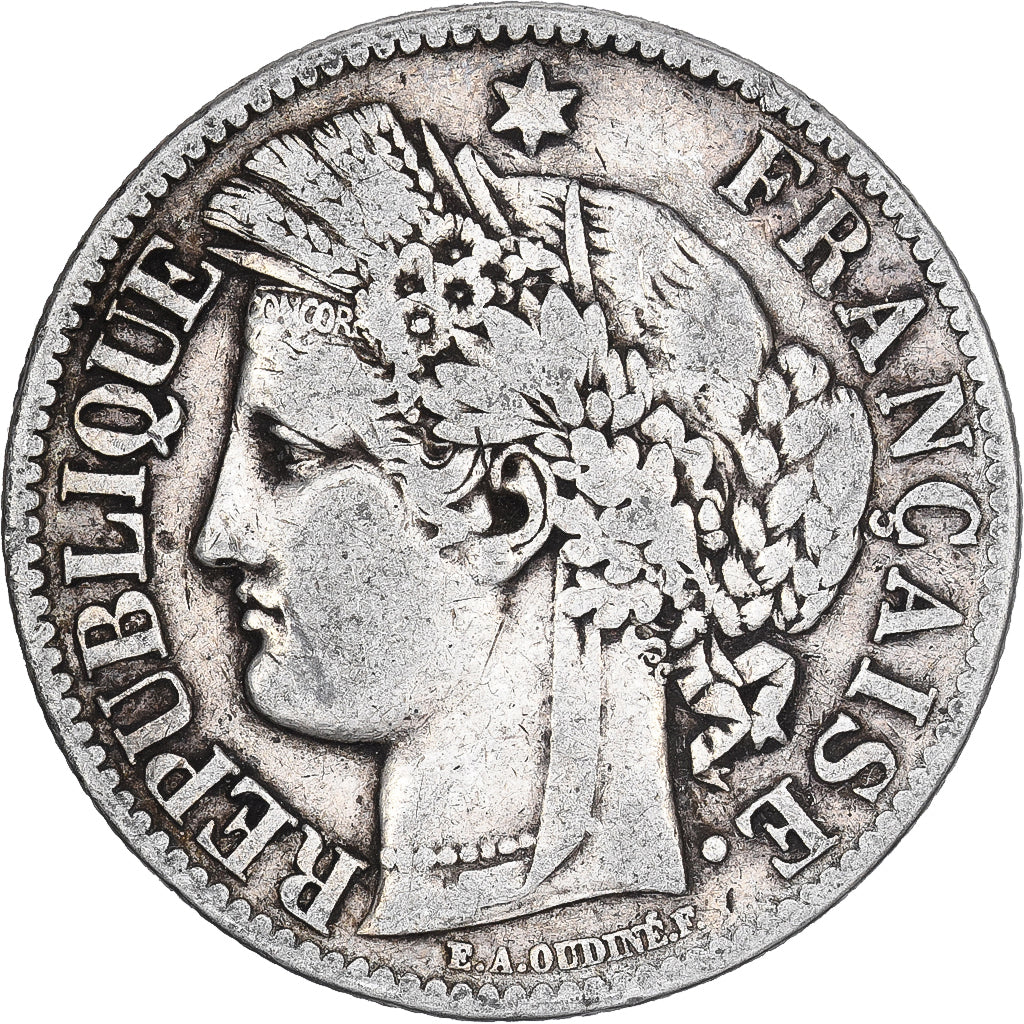 Francia, 2 Francs, Cérès, 1888, Paris, Plata, BC+, Gadoury:530a, KM:817.1