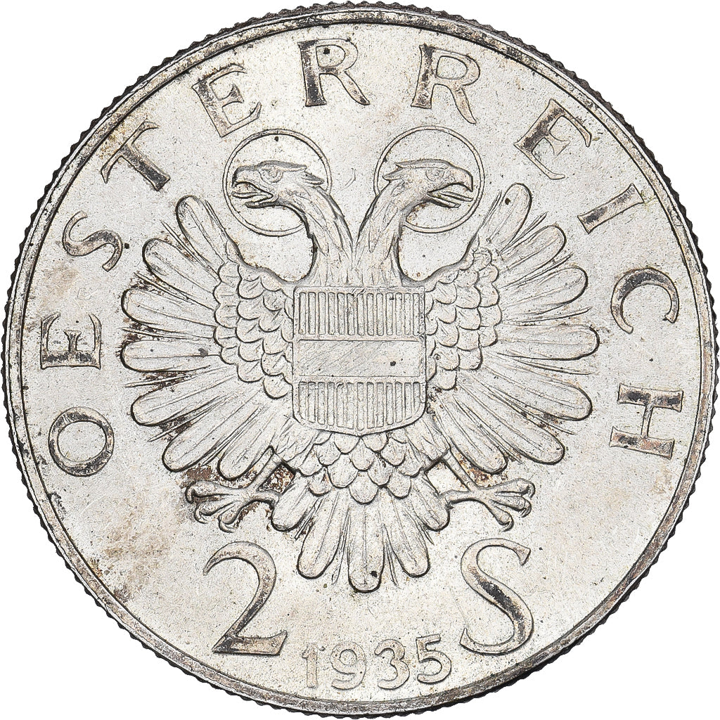 Austria, 2 Schilling, 1935, Silver, EF(40-45), KM:2855