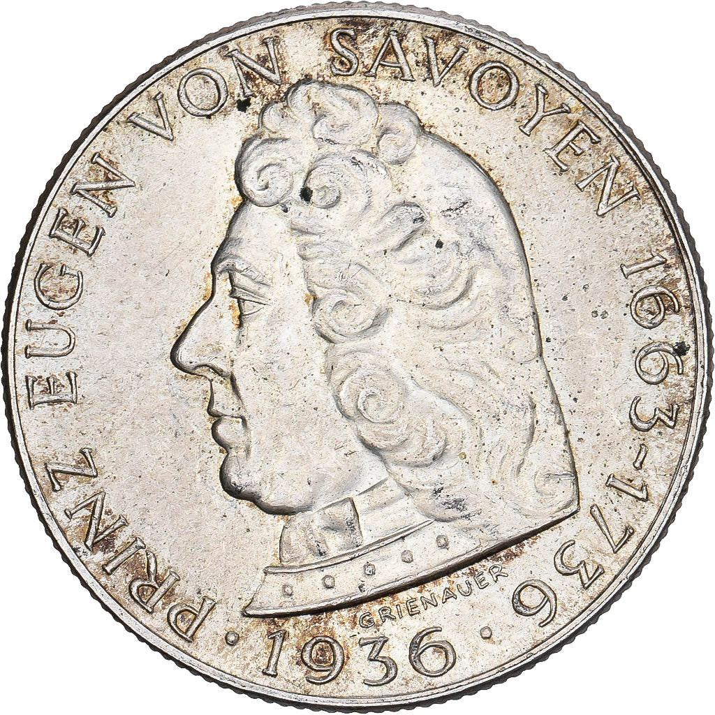 Austria, 2 Schilling, 1936, Plata, EBC, KM:2858