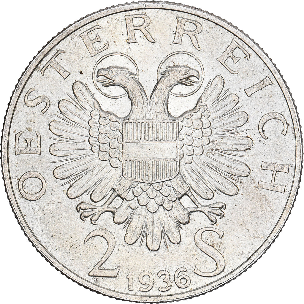 Austria, 2 Schilling, 1936, Plata, EBC, KM:2858