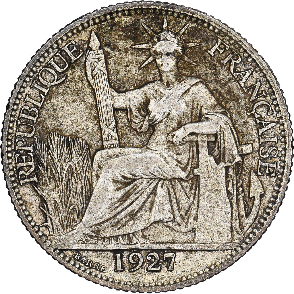Indocia Francese, 20 Cents, 1927, Paris, Argento, MB, Lecompte:226