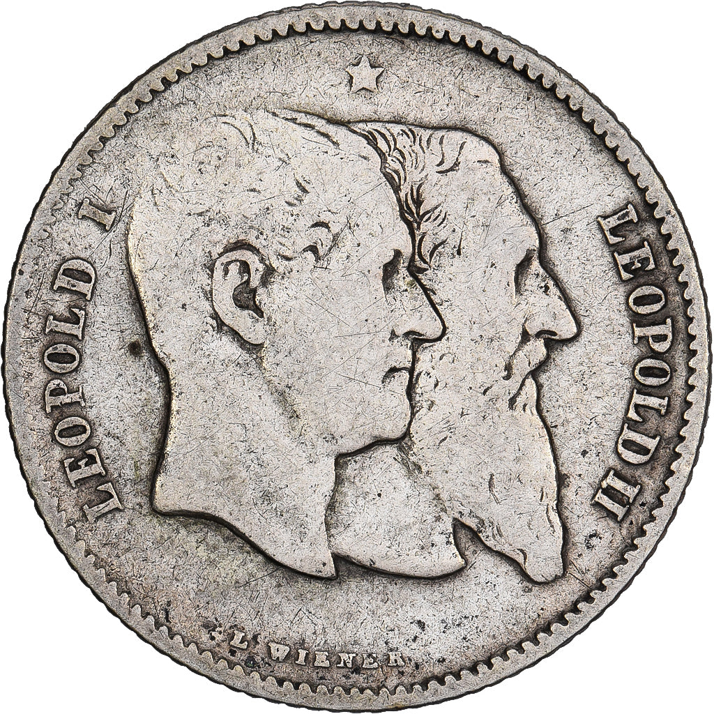 Belgia, Leopold II, Franc, 1880, Srebro, VF(20-25), KM:38