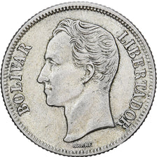 Venezuela, Bolivar, 1945, Philadelphia, Prata, AU(55-58), KM:22a