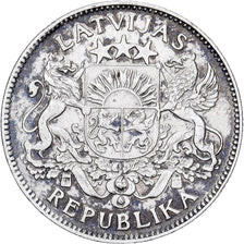 Letónia, Lats, 1924, Prata, EF(40-45), KM:7
