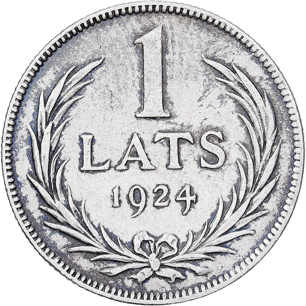 Letónia, Lats, 1924, Prata, EF(40-45), KM:7