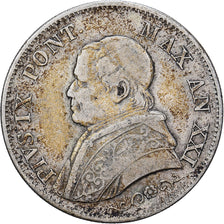 Vatikan, Pius IX, Lira, 1866, Rome, Silber, SGE+, KM:1377.2