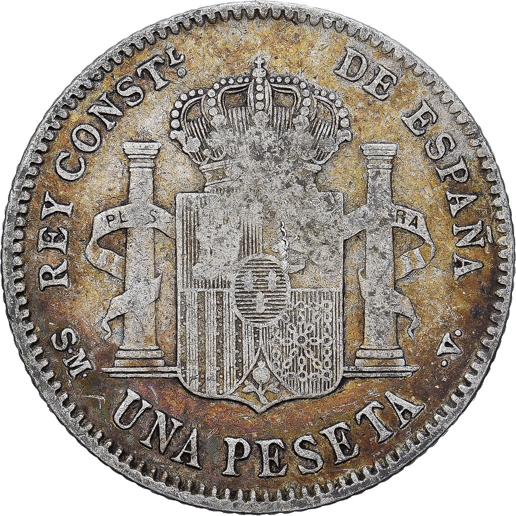 España, Alfonso XIII, Peseta, 1900, Madrid, Plata, BC+, KM:706