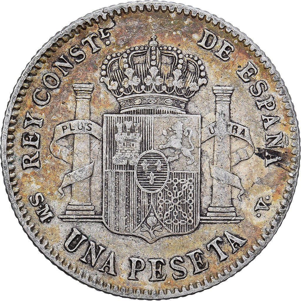 España, Alfonso XIII, Peseta, 1900, Madrid, Plata, BC+, KM:706
