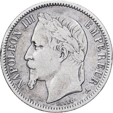 França, Napoleon III, Franc, Napoléon III, 1867, Paris, Prata, VF(20-25)