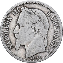França, Napoleon III, Franc, Napoléon III, 1867, Strasbourg, Prata, VF(20-25)