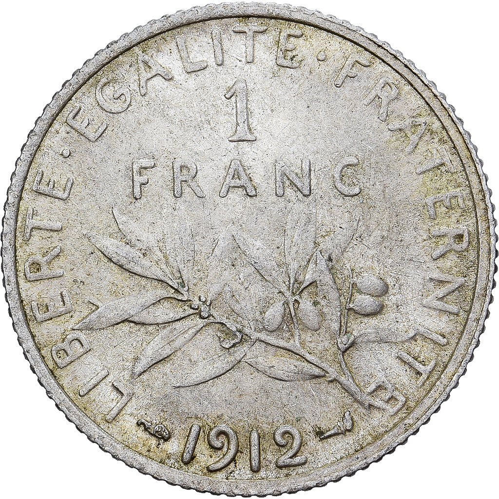 Frankreich, Franc, Semeuse, 1912, Paris, Silber, SS+, Gadoury:467, KM:844.1