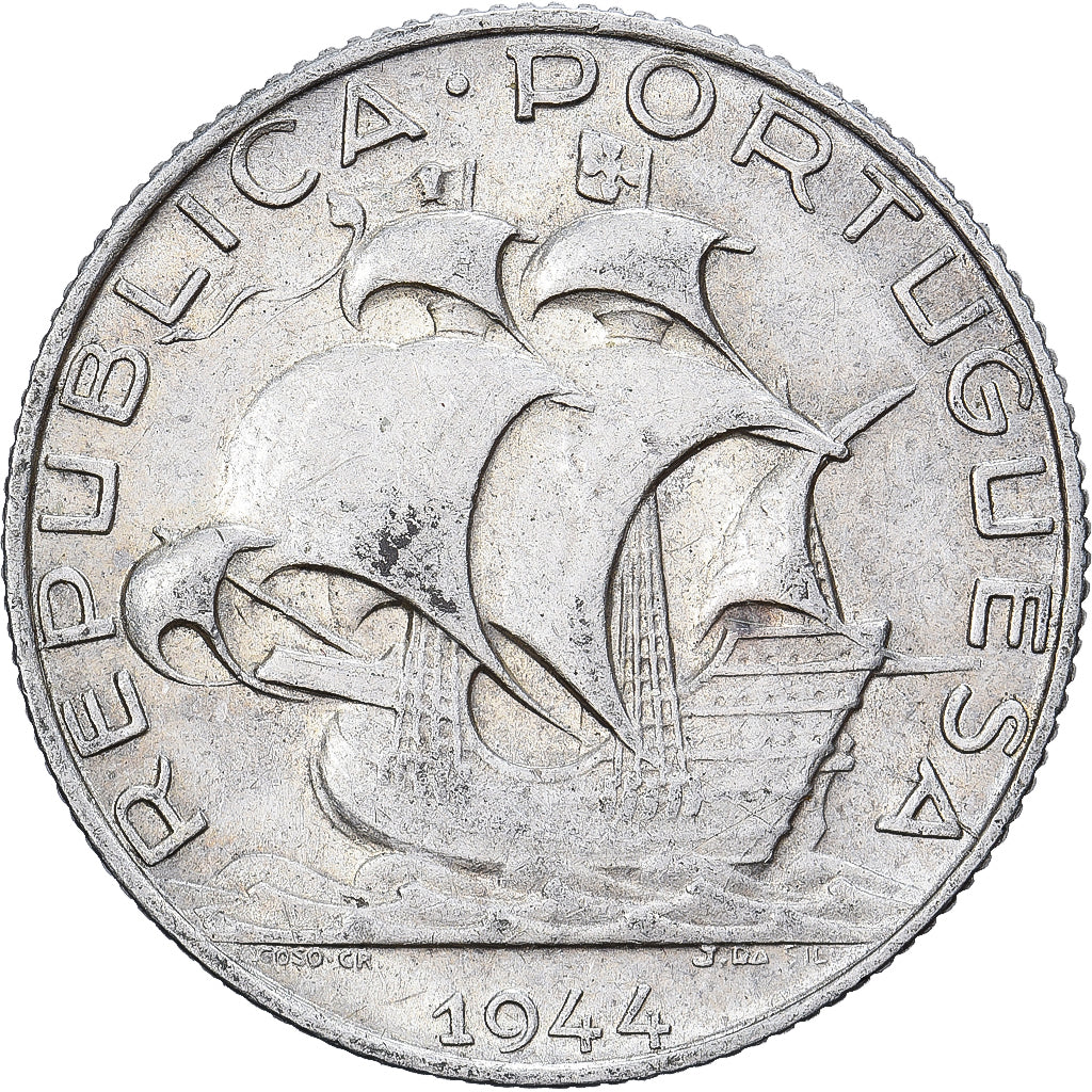 Portugal, 2-1/2 Escudos, 1944, Lisbon, Prata, EF(40-45)