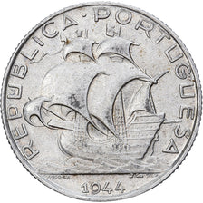 Portugal, 2-1/2 Escudos, 1944, Lisbon, Silver, AU(50-53)
