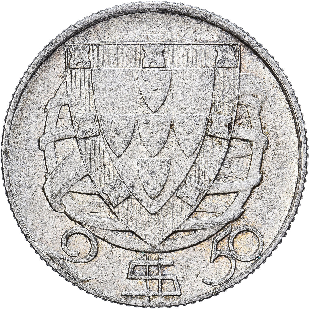 Portugal, 2-1/2 Escudos, 1944, Lisbon, Prata, AU(50-53)