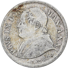 Estados italianos, PAPAL STATES, Pius IX, 10 Soldi, 50 Centesimi, 1867, Rome