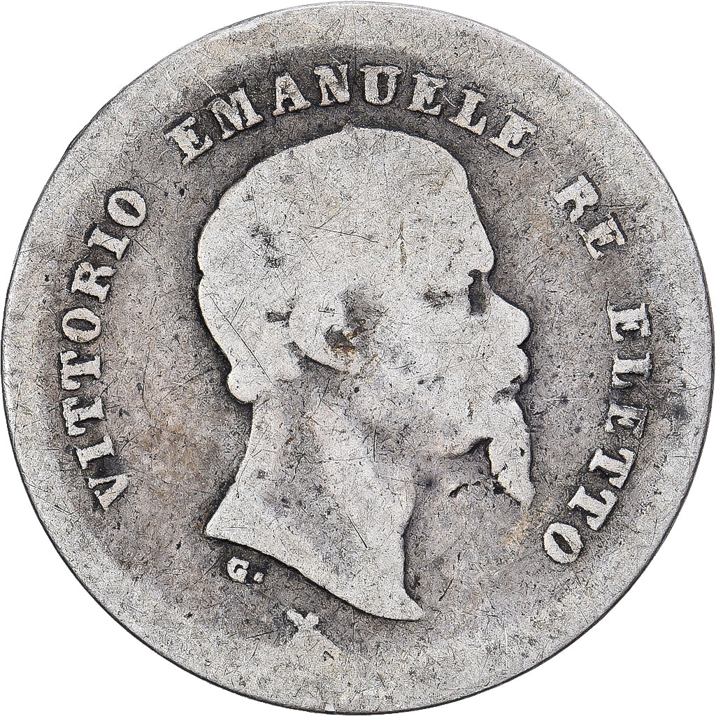 ESTADOS ITALIANOS, EMILIA, Vittorio Emanuele II, 50 Centesimi, 1860, Florence