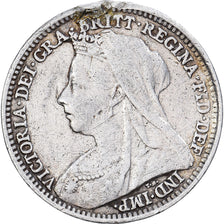Grã-Bretanha, Victoria, 3 Pence, 1895, Prata, F(12-15), KM:777