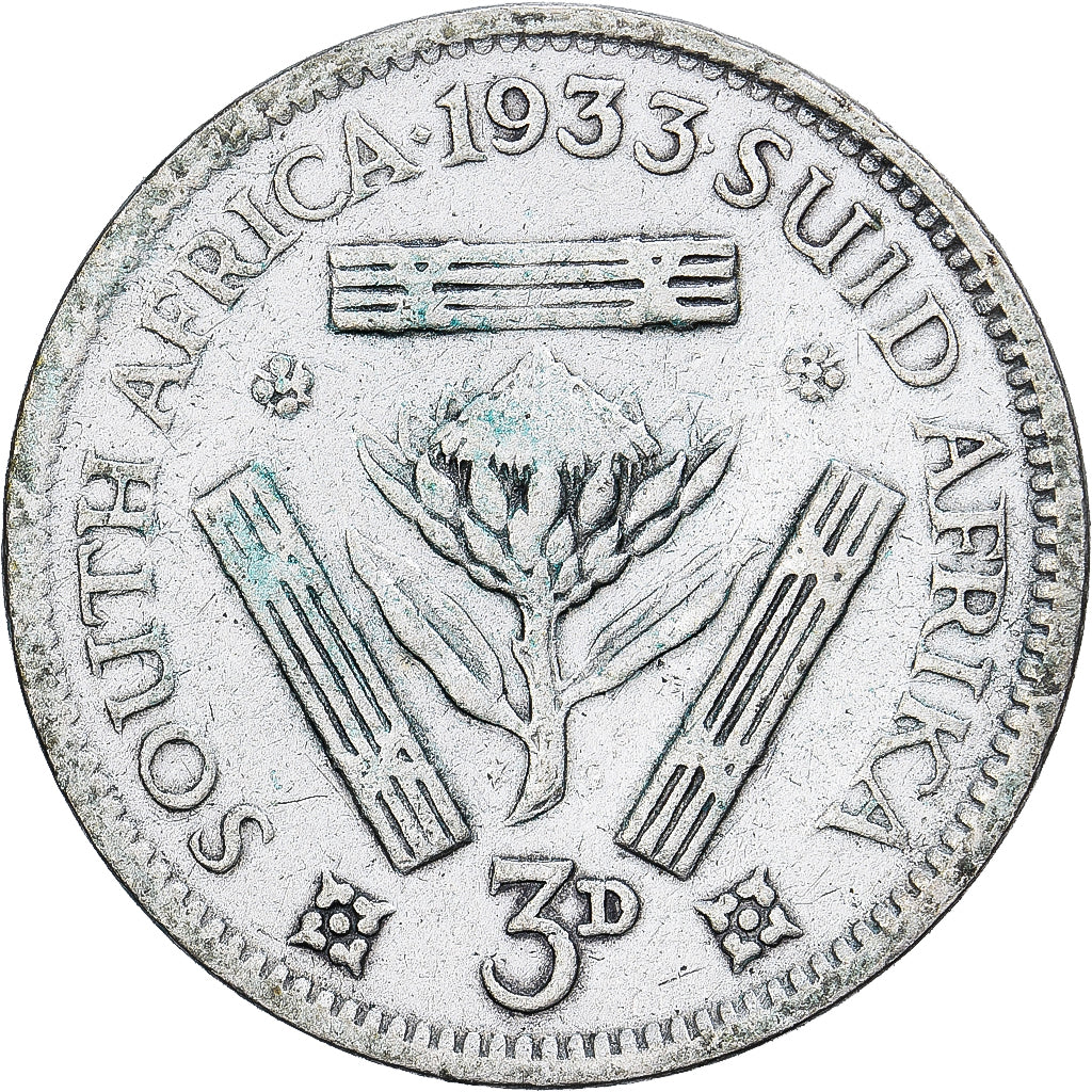 South Africa, George V, 3 Pence, 1933, Pretoria, Silver, VF(20-25), KM:15.2