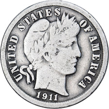 Estados Unidos da América, Dime, Barber Dime, 1911, Philadelphia, Prata