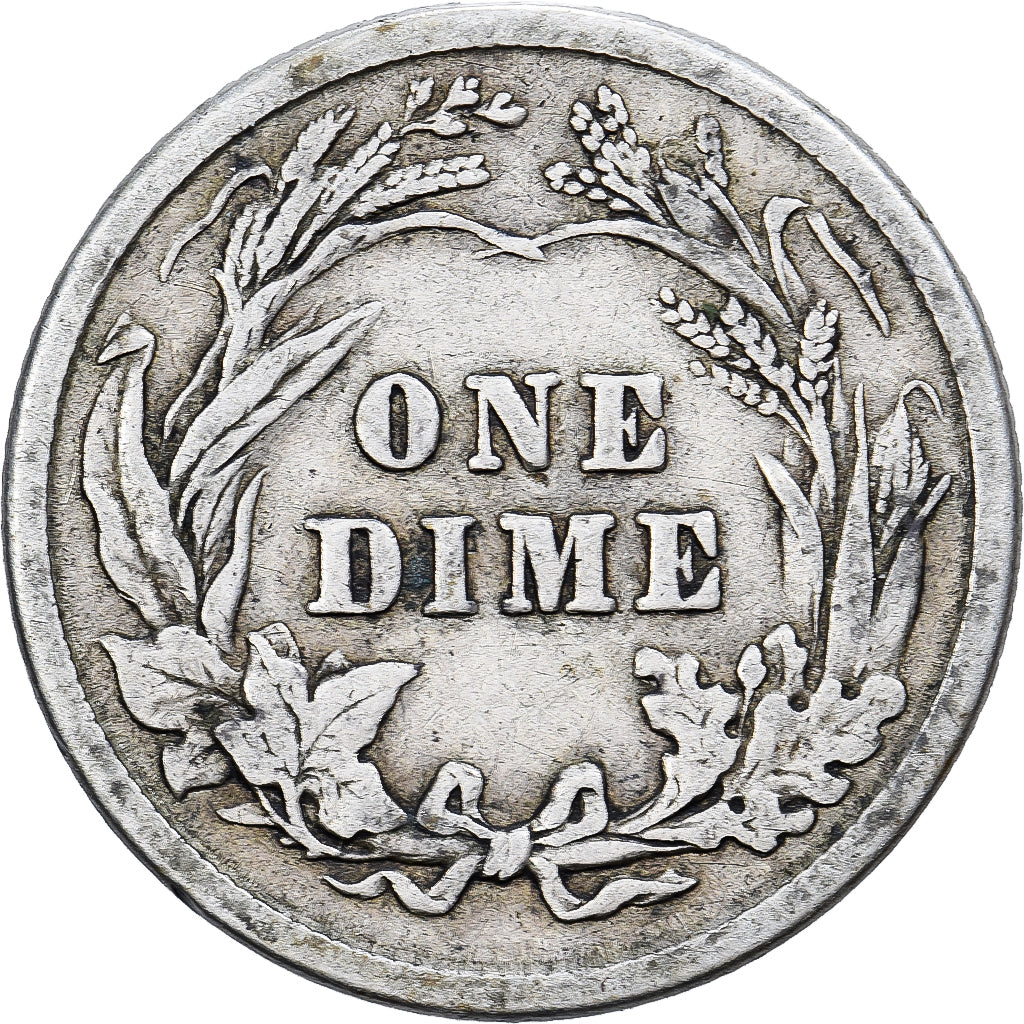 Estados Unidos, Dime, Barber Dime, 1913, U.S. Mint, Plata, BC+, KM:113