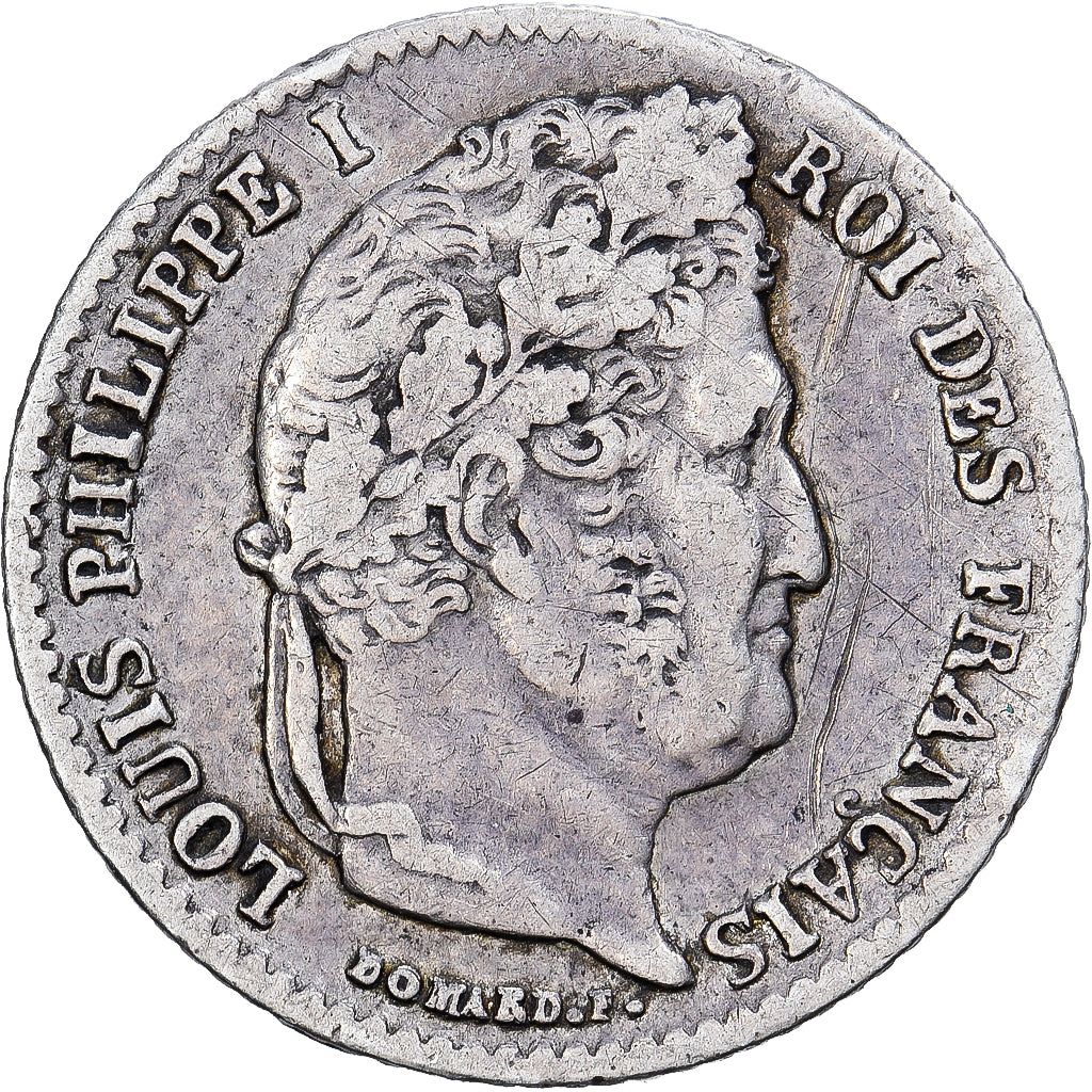 Francja, 1/4 Franc, Louis-Philippe, 1835, Paris, Srebro, VF(30-35), Gadoury:355