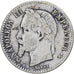 Francia, Napoleon III, 50 Centimes, 1864, Bordeaux, Plata, BC+, Gadoury:417
