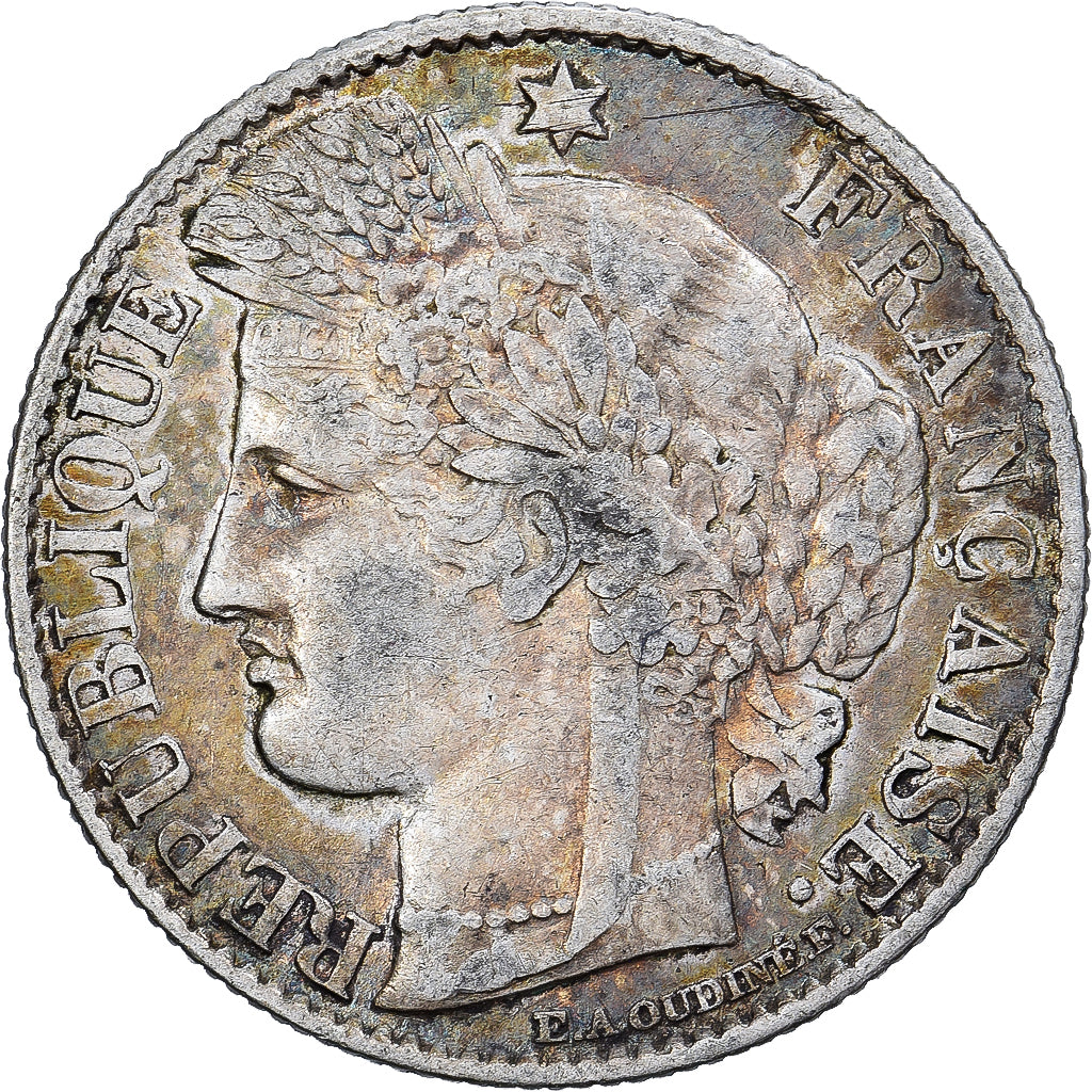 Francja, 50 Centimes, Cérès, 1888, Paris, Srebro, EF(40-45), Gadoury:419a