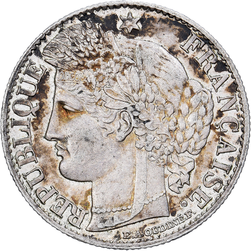Francia, 50 Centimes, Cérès, 1895, Paris, Plata, MBC, Gadoury:419a, Le
