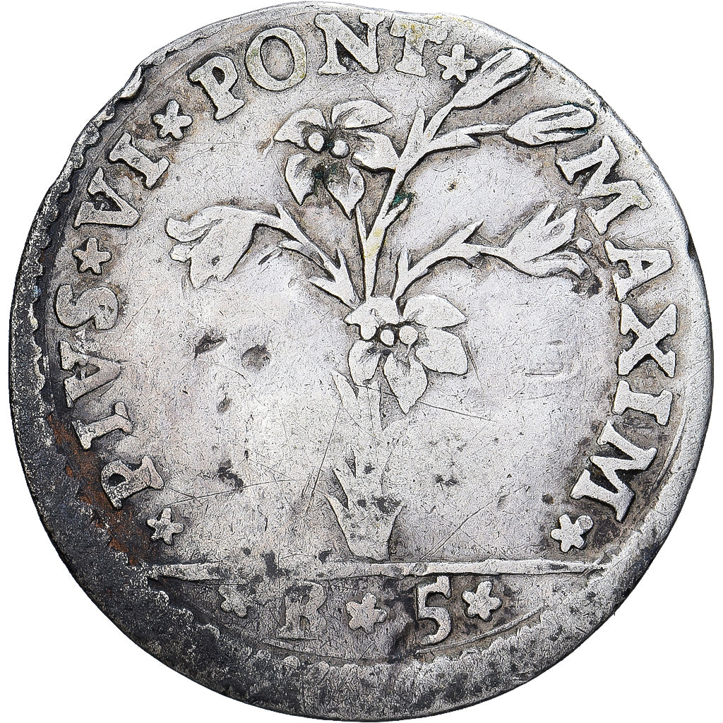 CITTÀ DEL VATICANO, PAPAL STATES-BOLOGNA, Pius VI (Sestus), 5 Bolognini