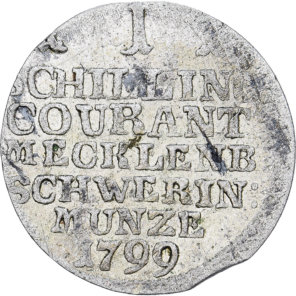 Estados alemanes, MECKLENBURG-SCHWERIN, Friedrich Franz I, Schilling, 1799