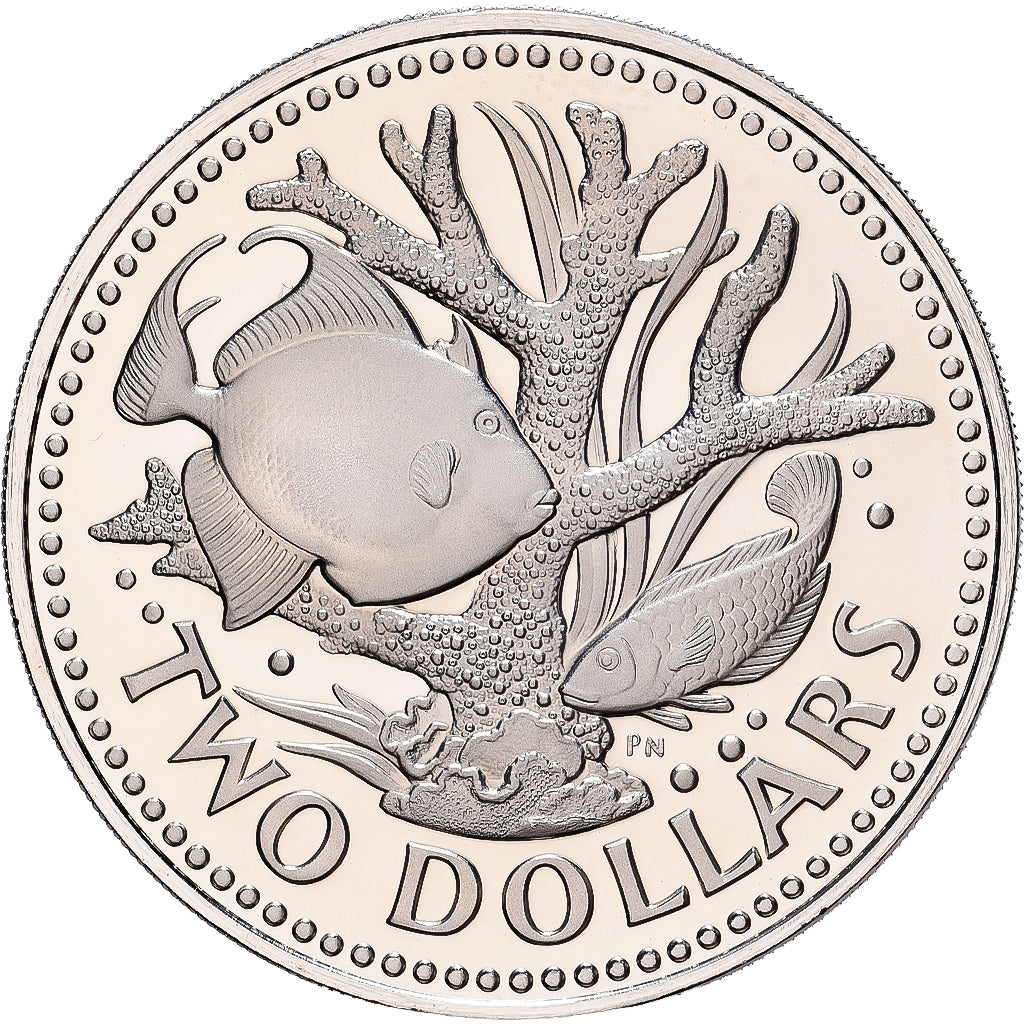 Barbados, 2 Dollars, 1973, Franklin Mint, Kupfer-Nickel, STGL, KM:15