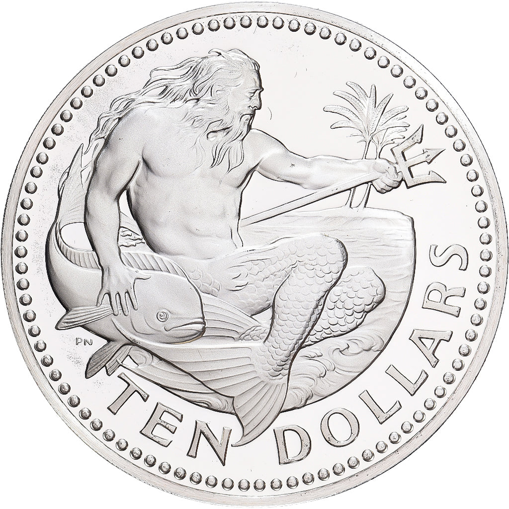 Münze, Barbados, 10 Dollars, 1973, Franklin Mint, Proof, STGL, Silber, KM:17a
