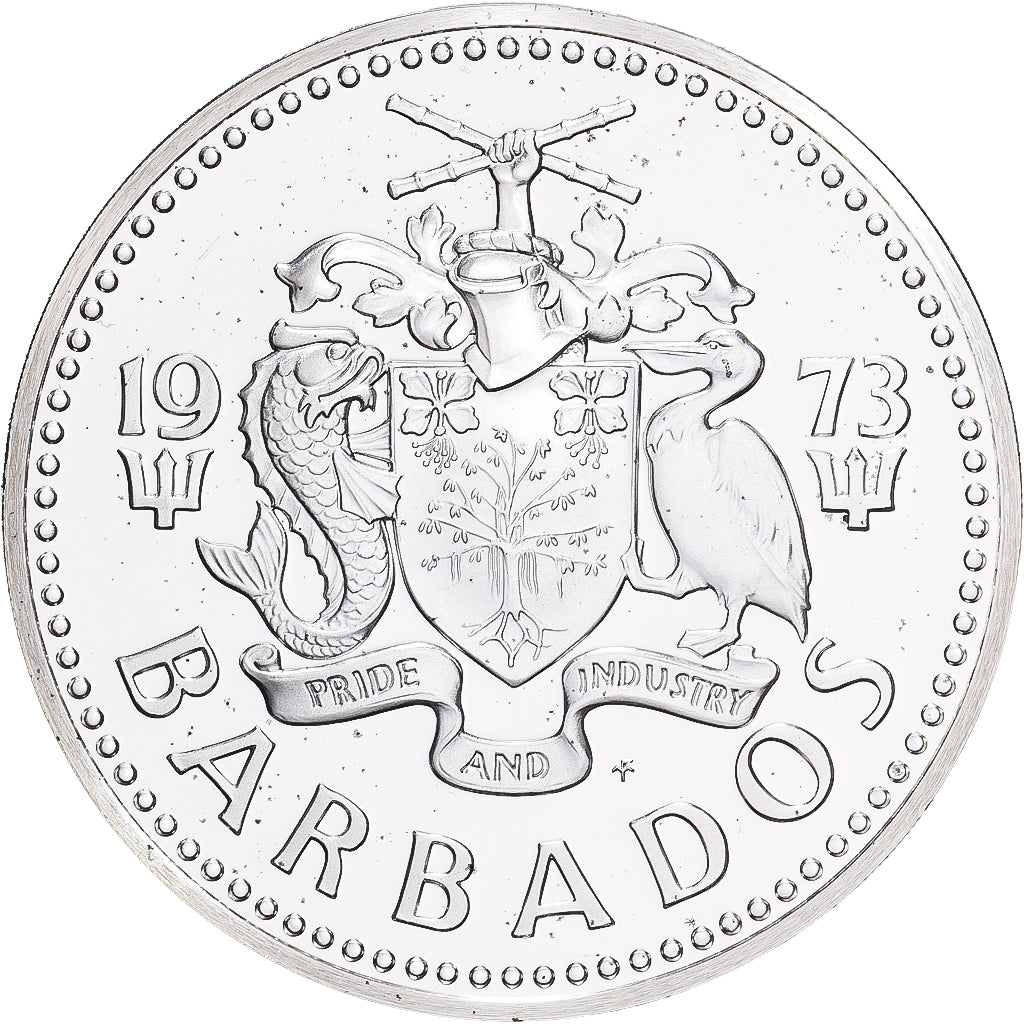 Münze, Barbados, 10 Dollars, 1973, Franklin Mint, Proof, STGL, Silber, KM:17a