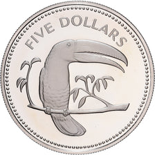Belize, 5 Dollars, 1974, Franklin Mint, Proof, Cobre-níquel, MS(65-70), KM:44