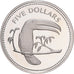 Belize, 5 Dollars, 1974, Franklin Mint, Proof, Copper-nickel, MS(65-70), KM:44