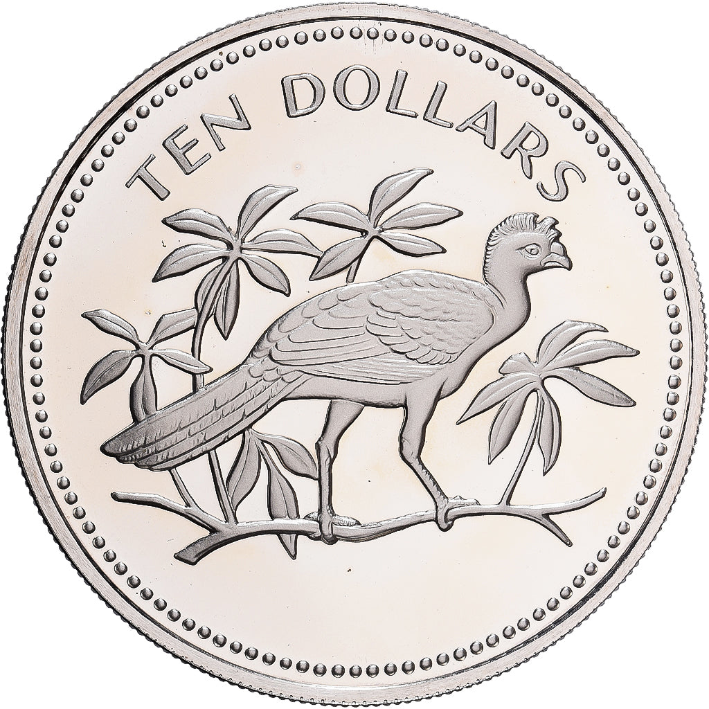 Coin, Belize, 10 Dollars, 1974, Franklin Mint, Proof, MS(65-70), Copper-nickel
