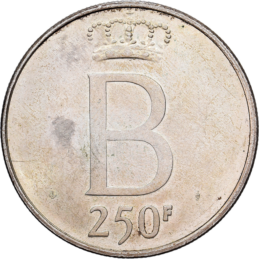 Belgia, 250 Francs, 250 Frank, 1976, Srebro, EF(40-45), KM:157.1