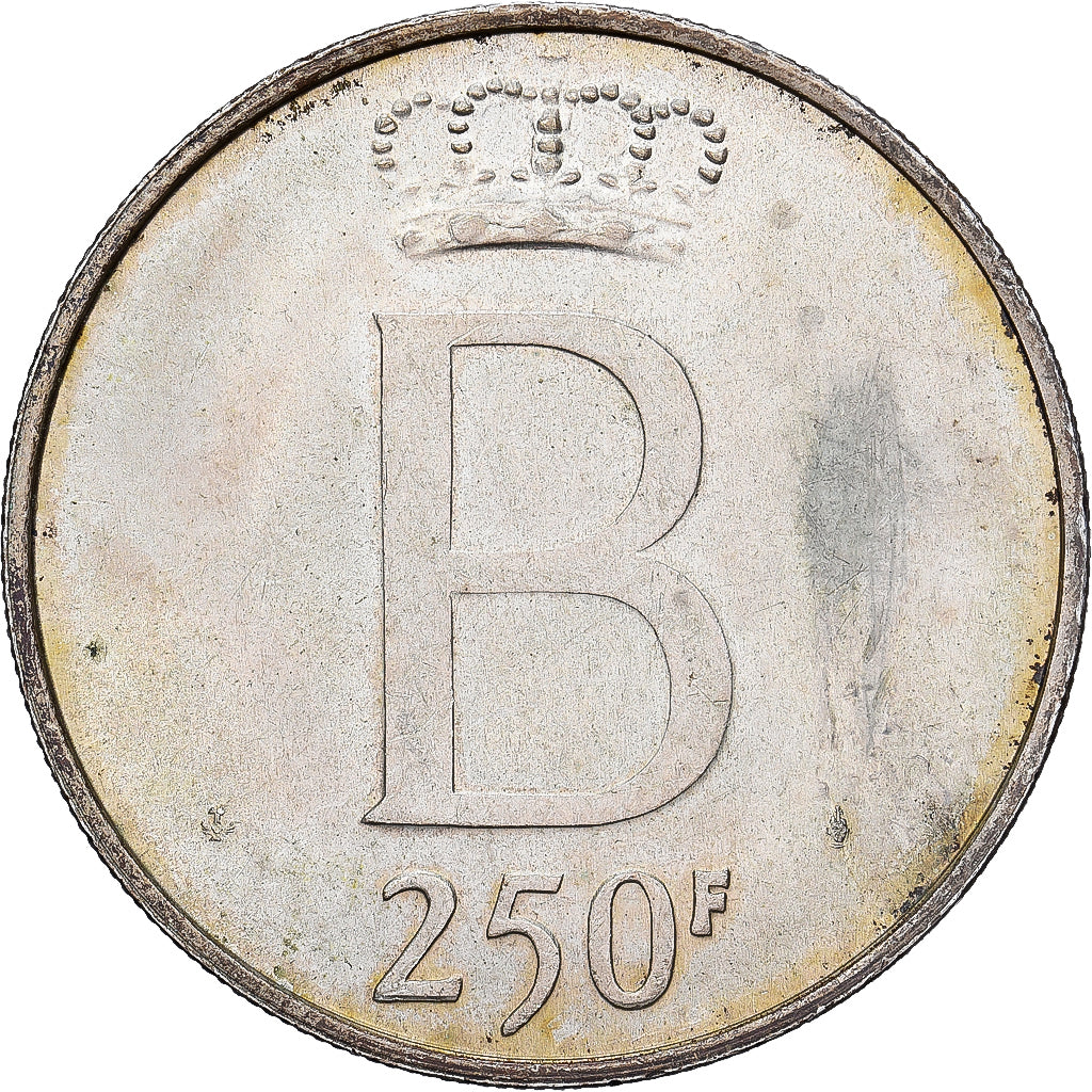 Belgia, 250 Francs, 250 Frank, 1976, Srebro, EF(40-45), KM:157.1