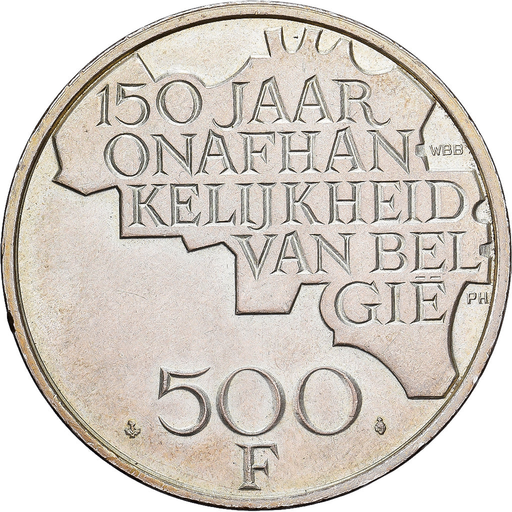 Bélgica, 500 Francs, 500 Frank, 1980, Brussels, Cobre-Níquel Revestido a