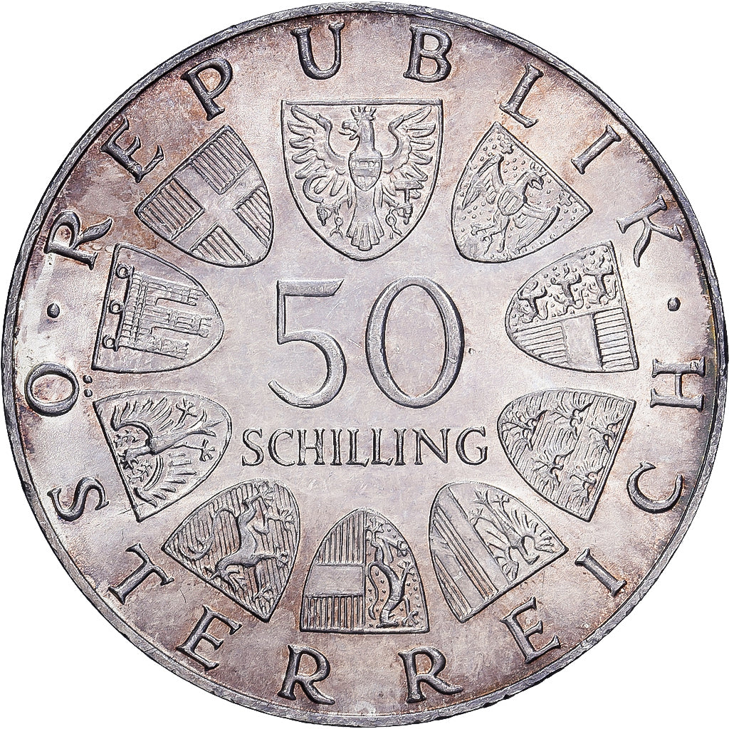 Austria, 50 Schilling, 1972, Silver, AU(55-58), KM:2914