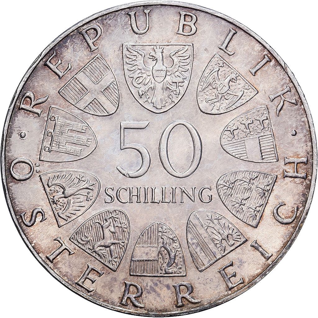 Áustria, 50 Schilling, 1973, Vienna, Prata, MS(63), KM:2916