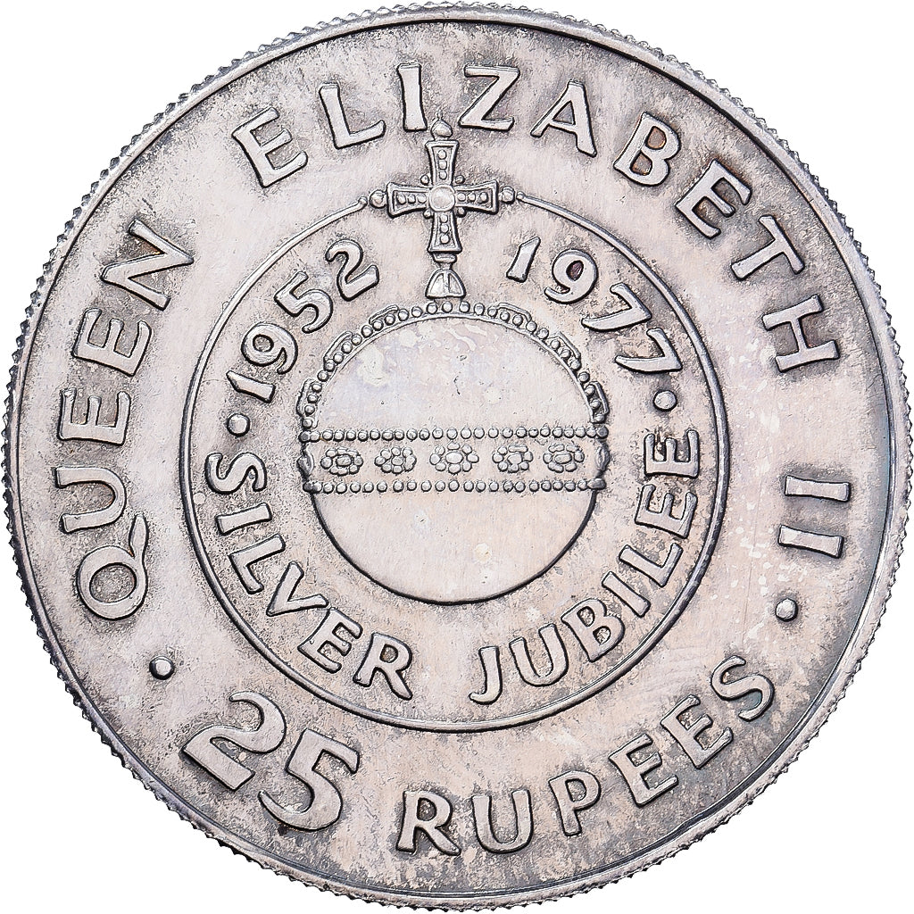 Seychelles, Elizabeth II, 25 Rupees, 1977, British Royal Mint, Silver Jubilee