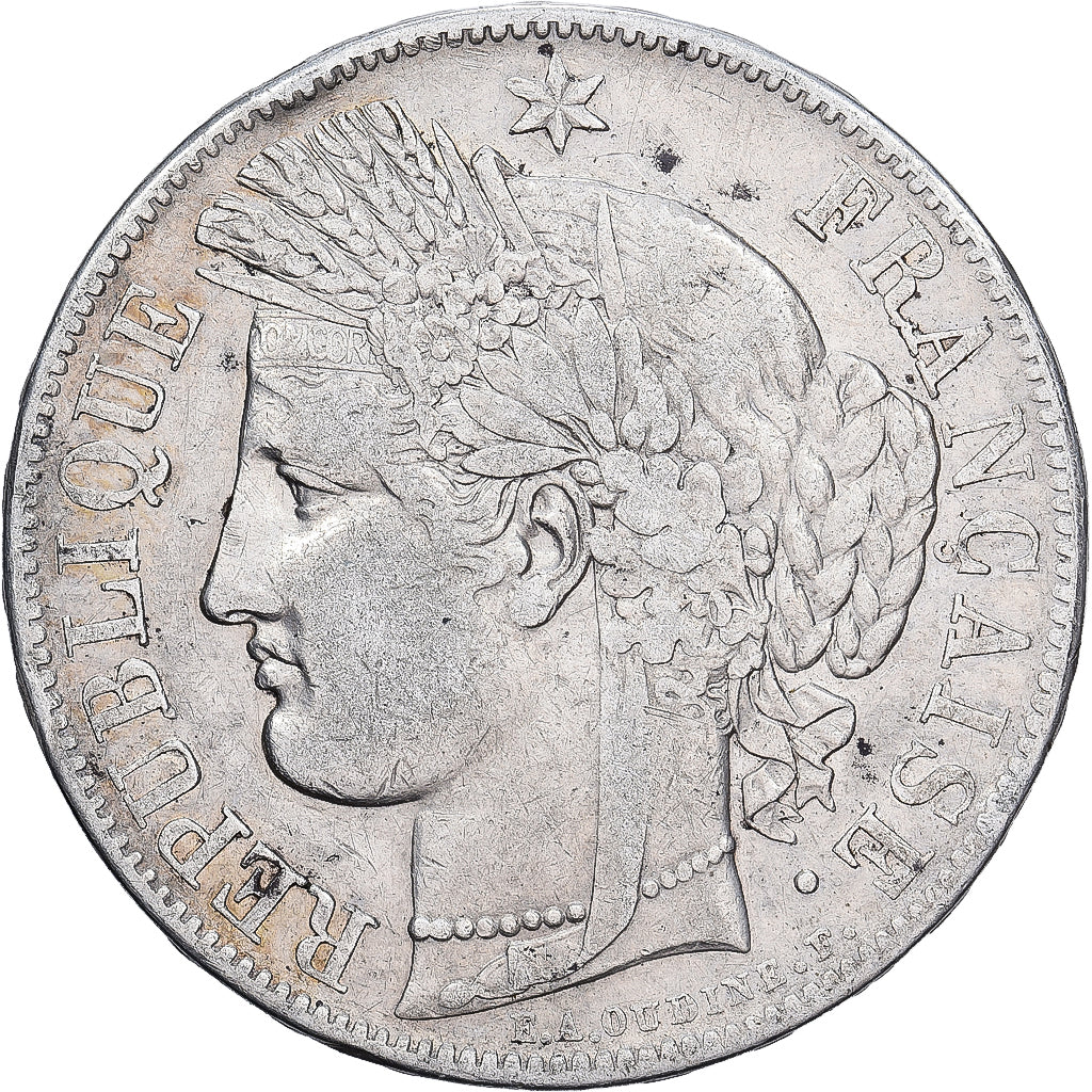 France, 5 Francs, Cérès, 1849, Paris, Silver, VF(30-35), Gadoury:719, KM:761.1